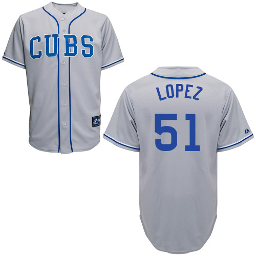 Rafael Lopez #51 Youth Baseball Jersey-Chicago Cubs Authentic 2014 Road Gray Cool Base MLB Jersey
